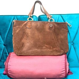 Michael Kors suede brown shoulder bag. Excellent used condition.